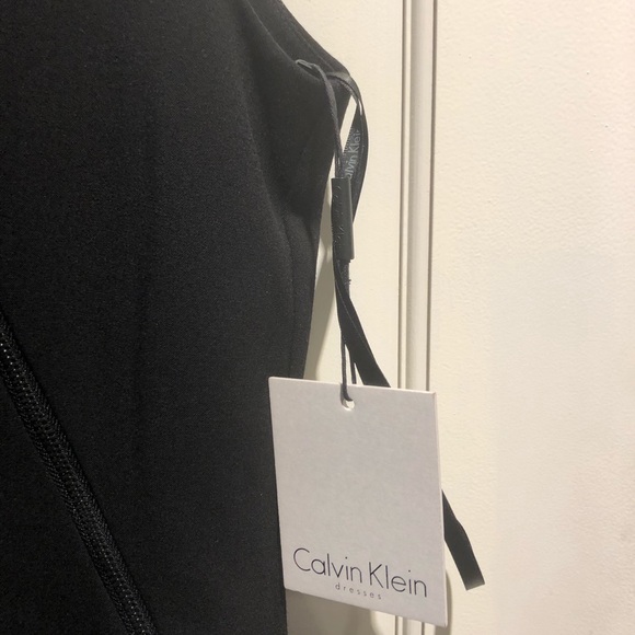 Calvin Klein 2 Zipper Black Dress. NWT. Size 8 - Picture 4 of 6
